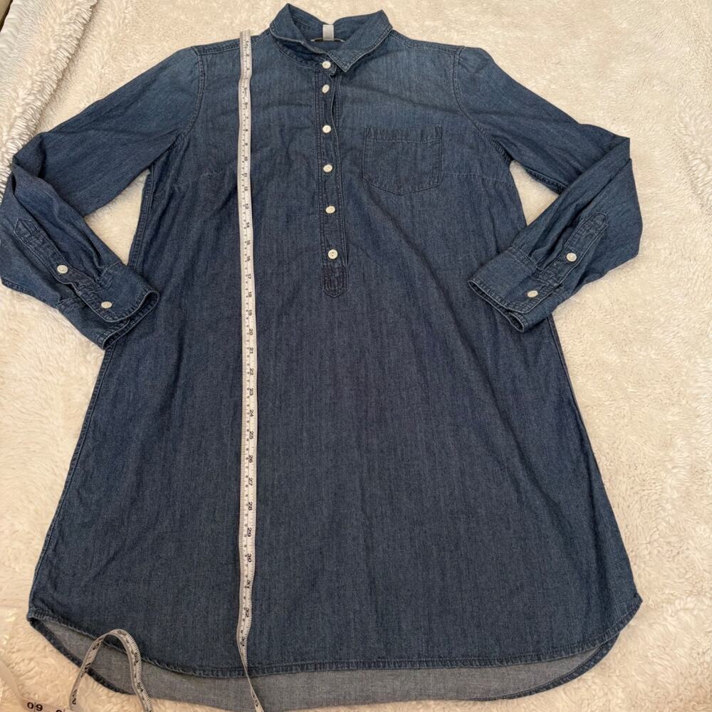 J.Crew Women Blue Denim Shirt Dress 10 Casual Teach Work Wear Lightweight Summer - Picture 3 of 6